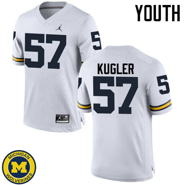 Youth Michigan Wolverines #57 Patrick Kugler White Alumni Football Jersey